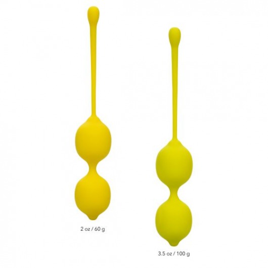 Набор вагинальных шариков-лимонов Kegel Training Set Lemon - California Exotic Novelties