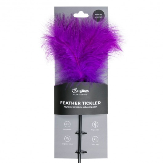 Фиолетовая щекоталка Feather Tickler - 44 см. - EDC - купить с доставкой в Москве