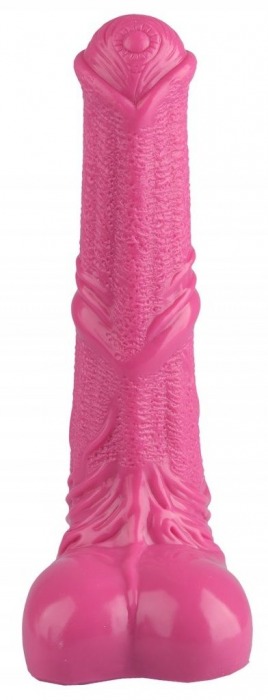 Розовый фаллоимитатор-реалистик с мошонкой - 25 см. - Джага-Джага - купить с доставкой в Москве