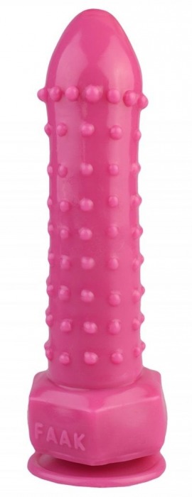 Розовый фаллоимитатор с шипиками - 21,5 см. - Джага-Джага