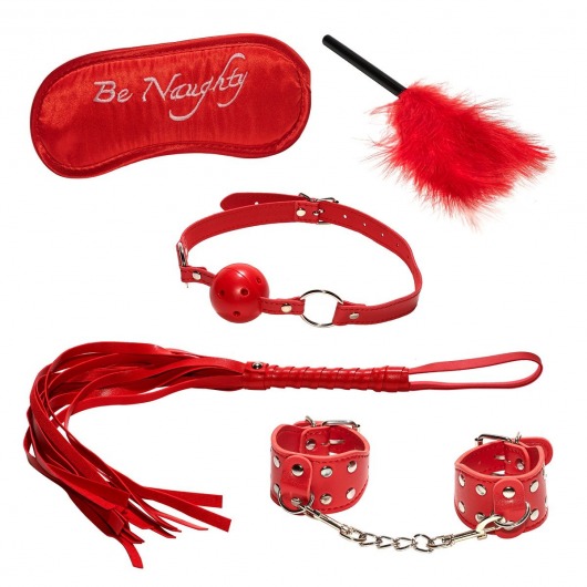 Эротический набор БДСМ из 5 предметов в красном цвете - Rubber Tech Ltd - купить с доставкой в Москве