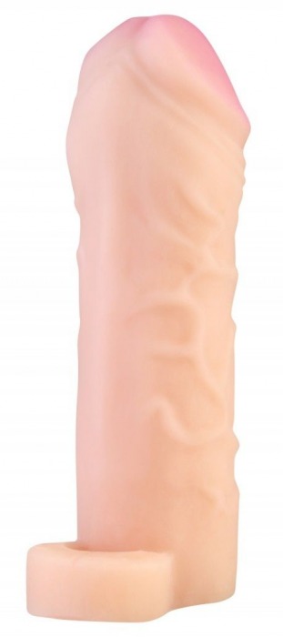 Телесный реалистичный фаллоудлинитель с петлей для мошонки - 16 см. - Джага-Джага - в Москве купить с доставкой