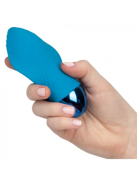 Голубой мини-вибратор Tremble Kiss - 12 см. - California Exotic Novelties