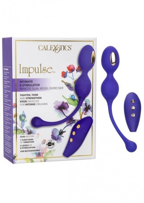 Фиолетовые виброшарики с электростимуляцией Impulse Intimate E-Stimulator Dual Kegel - California Exotic Novelties - купить с доставкой в Москве