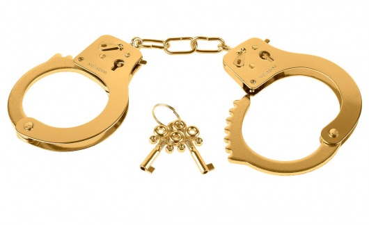 Золотистые наручники Metal Cuffs - Pipedream - купить с доставкой в Москве