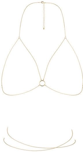 Золотистая упряжь-цепочка Magnifique Bra Chain - Bijoux Indiscrets купить с доставкой