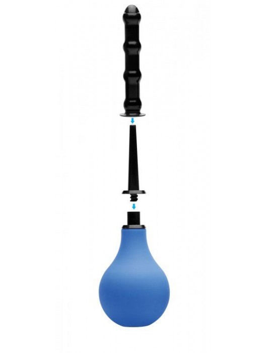 Анальный душ с 3 насадками Premium One-way Valve Anal Douche Set - XR Brands - купить с доставкой в Москве