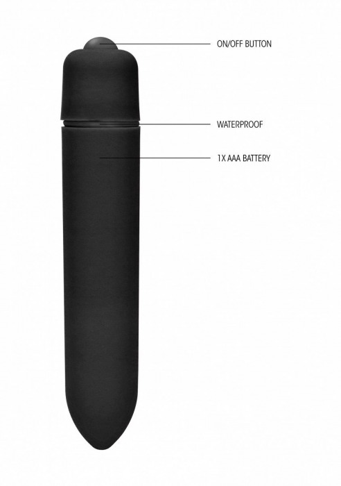Черная вибропуля Speed Bullet - 9,3 см. - Shots Media BV