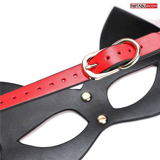 Красно-черная игровая маска с ушками - Notabu - купить с доставкой в Москве