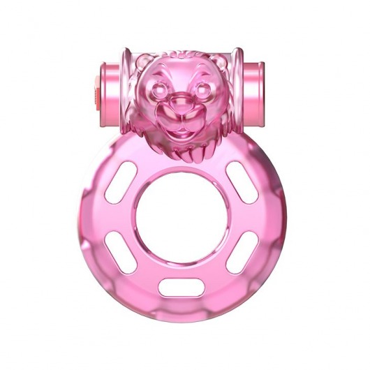 Розовое эрекционное кольцо с вибрацией Pink Bear - Baile - в Москве купить с доставкой