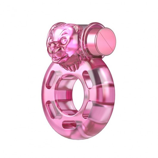 Розовое эрекционное виброкольцо Pink Bear - Baile - в Москве купить с доставкой