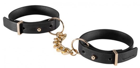 Черные наручники MAZE с цепочкой - Bijoux Indiscrets - купить с доставкой в Москве