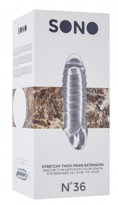 Прозрачная насадка на пенис закрытого типа N 36 Stretchy Thick Penis Extension - 15,2 см. - Shots Media BV - в Москве купить с доставкой