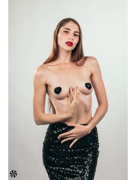 Черные пэстисы-сердечки Rand - Lola Lingerie купить с доставкой