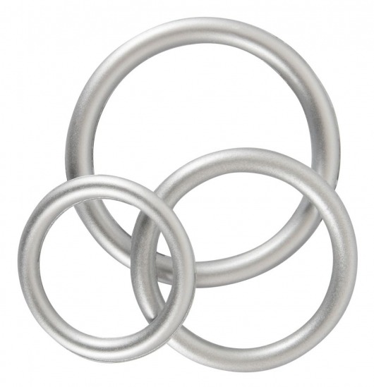Набор из 3 эрекционных колец под металл Metallic Silicone Cock Ring Set - Orion - в Москве купить с доставкой