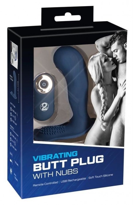 Синий вибростимулятор простаты Vibrating Butt Plug - 11,7 см. - Orion - в Москве купить с доставкой