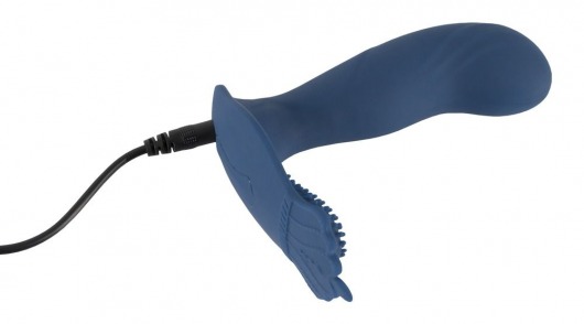 Синий вибростимулятор простаты Vibrating Butt Plug - 11,7 см. - Orion - в Москве купить с доставкой