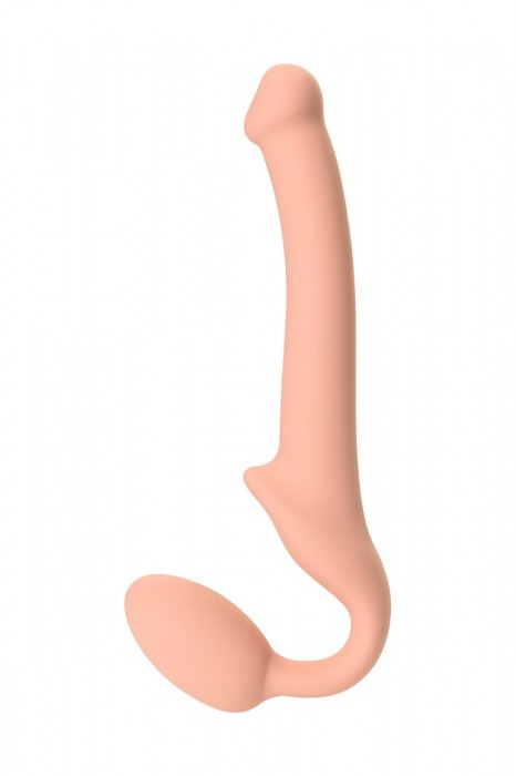 Телесный безремневой страпон Silicone Bendable Strap-On S - Strap-on-me - купить с доставкой в Москве