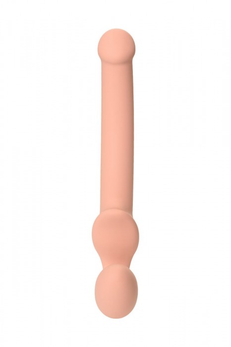 Телесный безремневой страпон Silicone Bendable Strap-On S - Strap-on-me - купить с доставкой в Москве