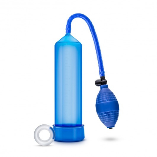 Синяя ручная вакуумная помпа Male Enhancement Pump - Blush Novelties - в Москве купить с доставкой