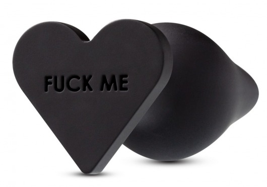 Черная анальная пробка с основанием-сердечком Fuck Me Butt Plug - 7,5 см. - Blush Novelties