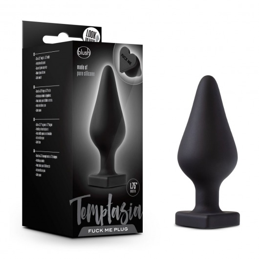 Черная анальная пробка с основанием-сердечком Fuck Me Butt Plug - 7,5 см. - Blush Novelties