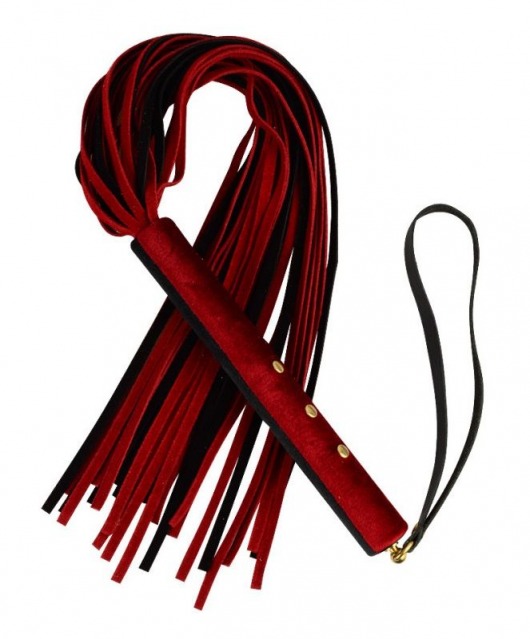 Красно-черная велюровая плеть  Домино  - 56 см. - Sitabella - купить с доставкой в Москве