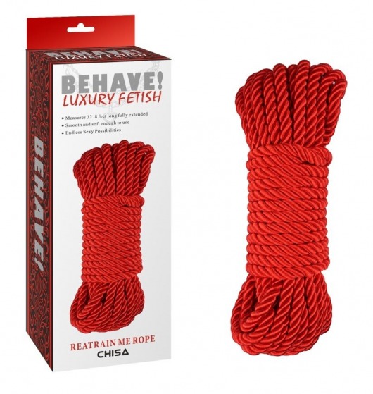 Красная веревка для шибари Reatrain Me Rope - 10 м. - Chisa - купить с доставкой в Москве