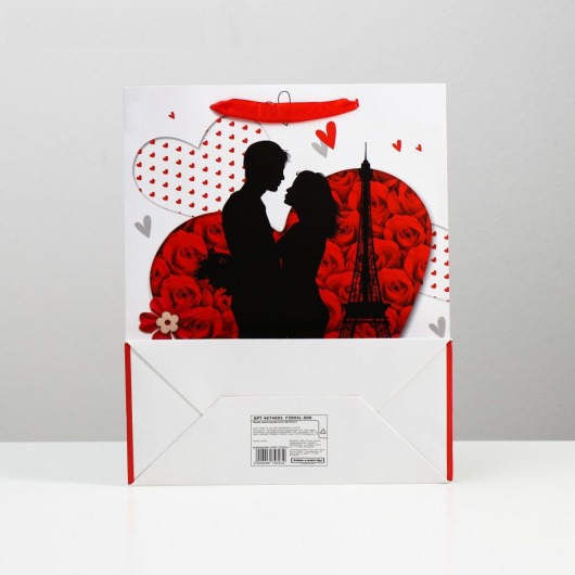 Подарочный пакет  Романтичная пара Love  - 32 х 26 см. - Сима-Ленд - купить с доставкой в Москве