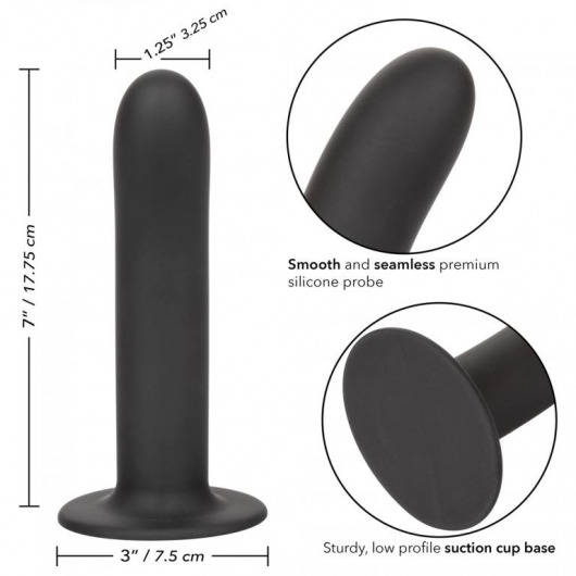 Черный силиконовый анальный стимулятор 7” Smooth Probe - 17,75 см. - California Exotic Novelties - купить с доставкой в Москве