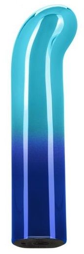 Голубой изогнутый мини-вибромассажер Glam G Vibe - 12 см. - California Exotic Novelties