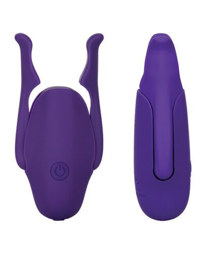 Фиолетовые виброзажимы для сосков Nipple Play Rechargeable Nipplettes - California Exotic Novelties - купить с доставкой в Москве