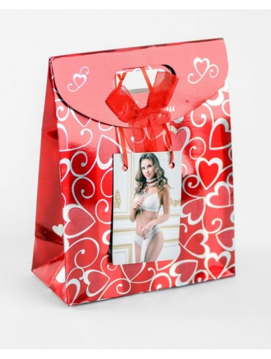 Бело-красный ошейник из натуральной кожи с нежным мехом - БДСМ Арсенал - купить с доставкой в Москве