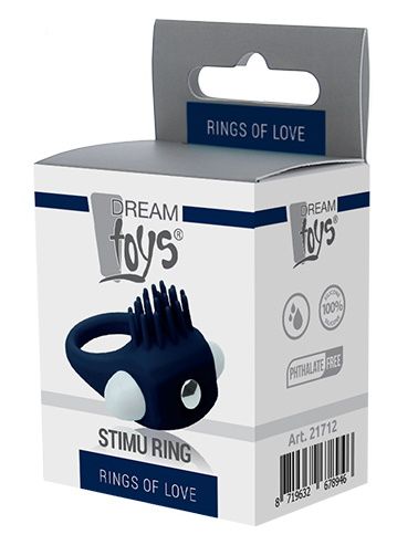 Синее эрекционное виброкольцо STIMU RING - Dream Toys - в Москве купить с доставкой