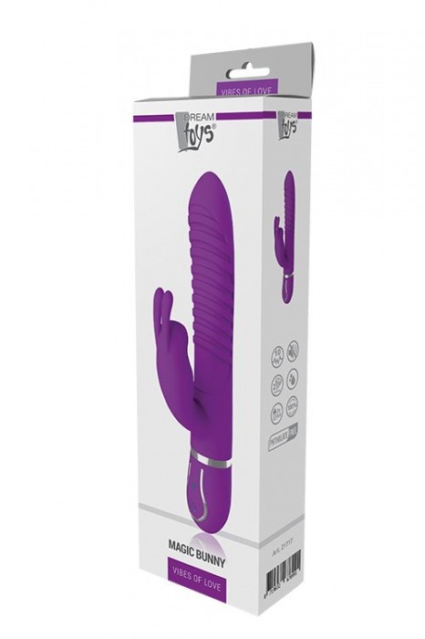 Фиолетовый вибратор-кролик MAGIC BUNNY с ушкакми - 22 см. - Dream Toys