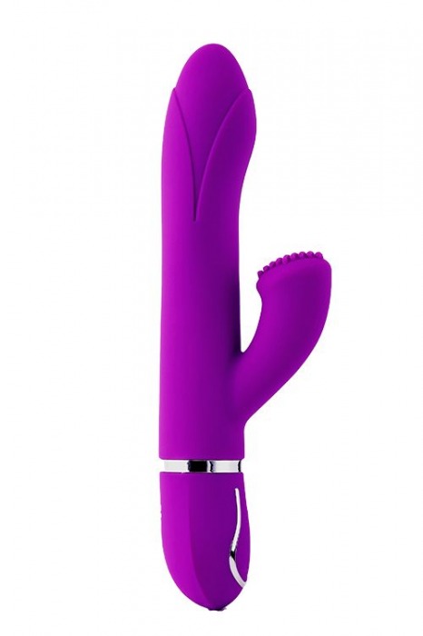 Фиолетовый вибратор-кролик TENDER TULIP с пупырышками - 22 см. - Dream Toys