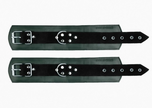 Изумрудные наручники с фиксацией на двух карабинах - Джага-Джага - купить с доставкой в Москве