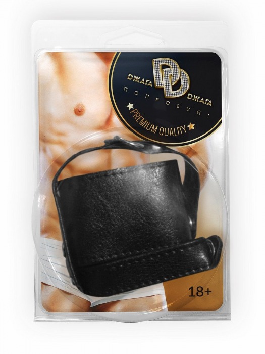 Черная утяжка на пенис и мошонку с кольцом - Джага-Джага - купить с доставкой в Москве