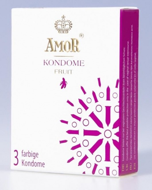Ароматизированные презервативы AMOR Fruit - 3 шт. - AMOR - купить с доставкой в Москве