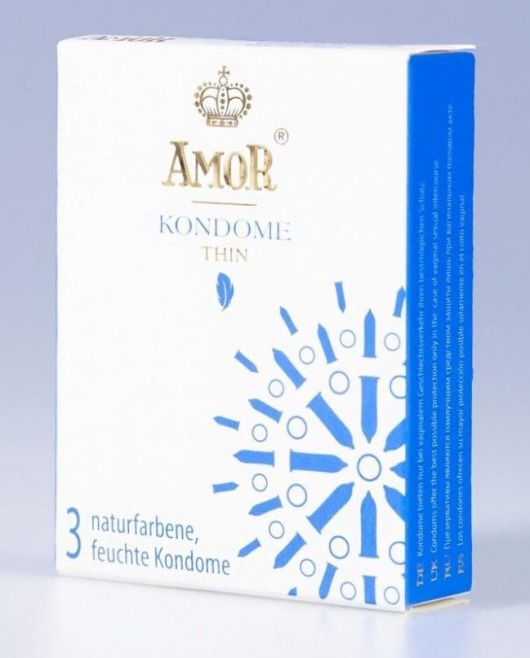 Супертонкие презервативы AMOR Thin - 3 шт. - AMOR - купить с доставкой в Москве