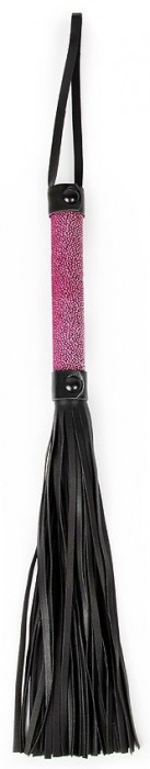 Черная плеть-флогер с розовой ручкой - 40 см. - Bior toys - купить с доставкой в Москве
