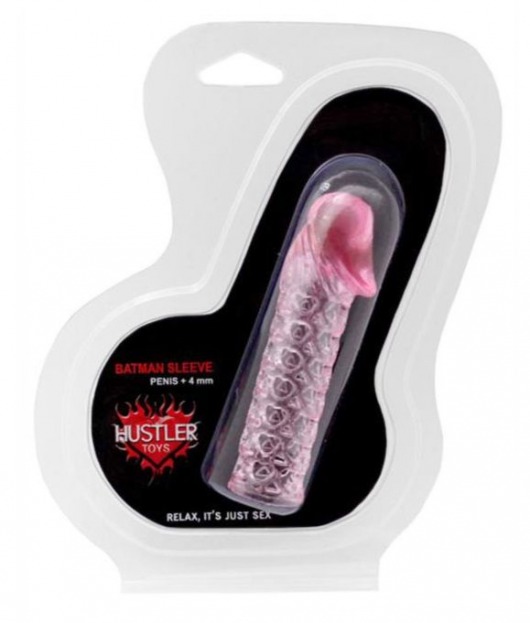 Розовая закрытая насадка на пенис BATMAN SLEEVE - 11,7 см. - Hustler - в Москве купить с доставкой