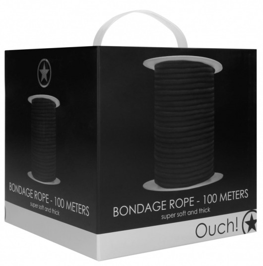 Черная веревка для связывания Bondage Rope - 100 м. - Shots Media BV - купить с доставкой в Москве
