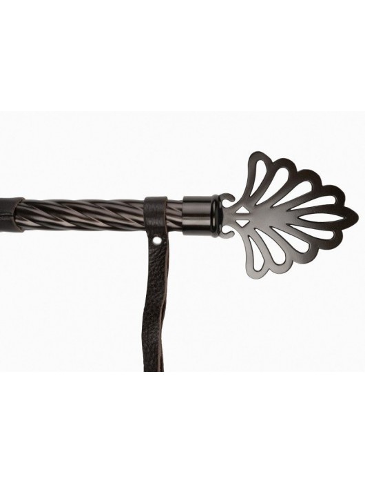 Коричневая плеть-флогер с витой ручкой в виде короны - 62 см. - Джага-Джага - купить с доставкой в Москве
