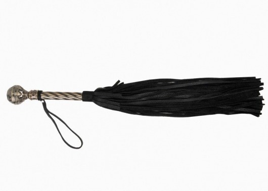 Черная плеть-флогер с витой ручкой в виде шара - 60 см. - Джага-Джага - купить с доставкой в Москве