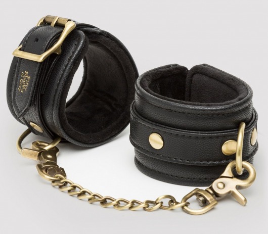 Черные наручники Bound to You Faux Leather Wrist Cuffs - Fifty Shades of Grey - купить с доставкой в Москве