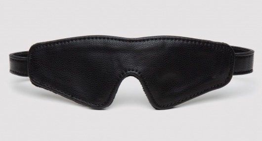 Черная плотная маска на глаза Bound to You Faux Leather Blindfold - Fifty Shades of Grey - купить с доставкой в Москве