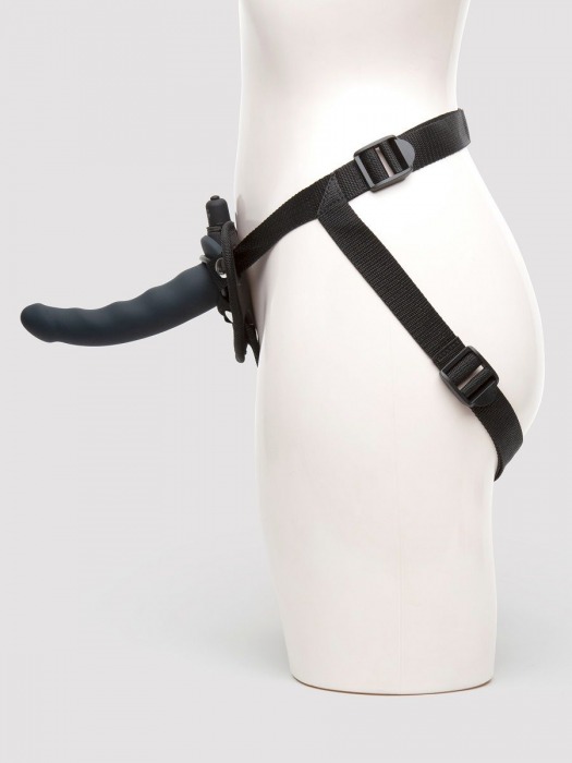 Черный страпон с вибрацией Feel It Baby Strap-On Harness Kit - 17,8 см. - Fifty Shades of Grey - купить с доставкой в Москве