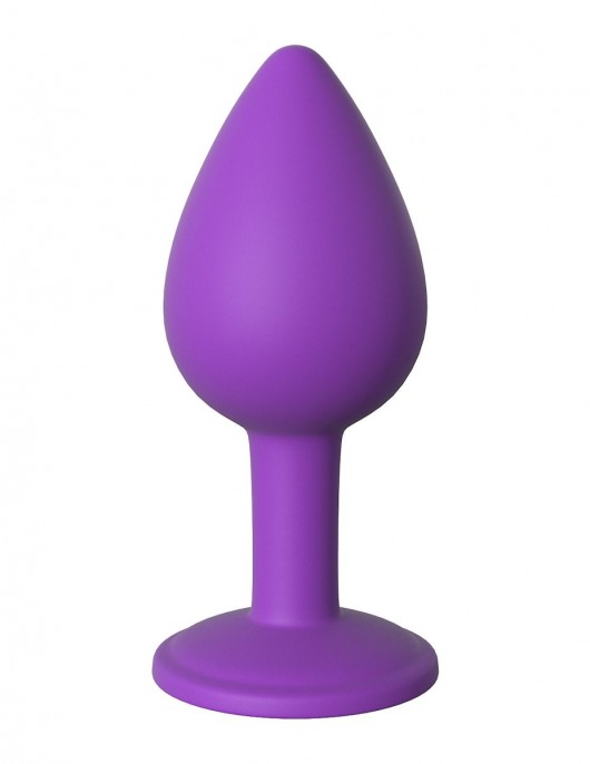 Фиолетовая анальная пробка с прозрачным стразом Her Little Gems Small Plug - 7,4 см. - Pipedream - купить с доставкой в Москве