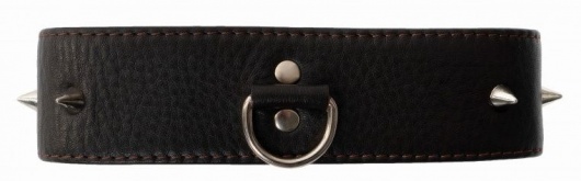 Черный стильный ошейник с шипами - Джага-Джага - купить с доставкой в Москве